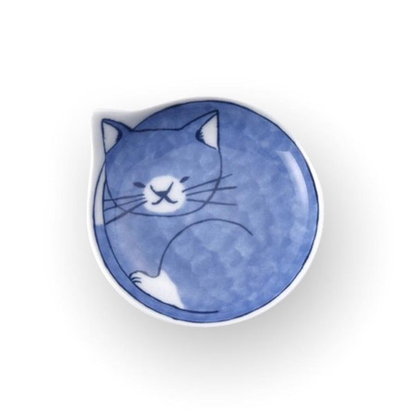 Coneco Small Cat Plate Set of 4 Plates, Made in Japan, Hasami Ware Porcelain