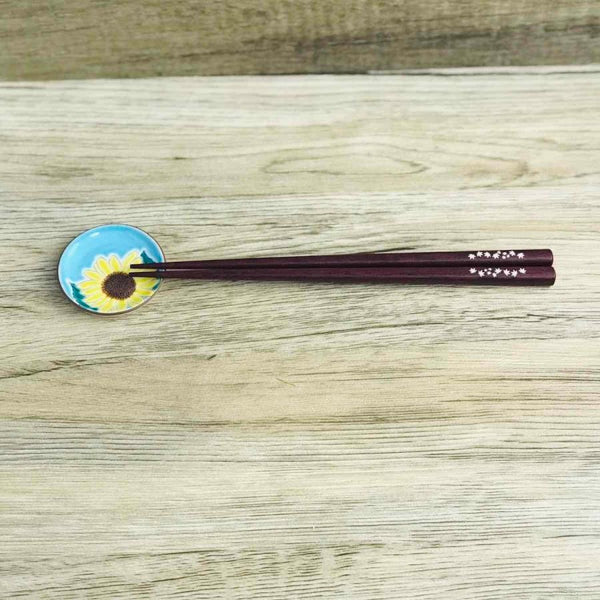 Kutani Ware Japanese Chopstick Rest Set of 5 – Four Seasons Flowers, Made in Japan