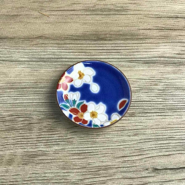 Kutani Ware Japanese Chopstick Rest Set of 5 – Four Seasons Flowers, Made in Japan