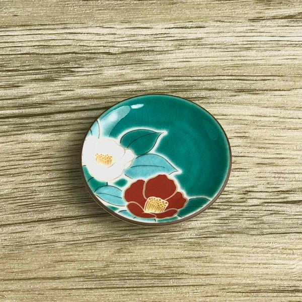 Kutani Ware Japanese Chopstick Rest Set of 5 – Four Seasons Flowers, Made in Japan