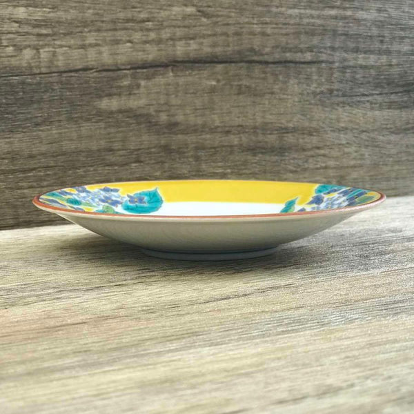Kutani Ware 13.8cm (5.4") Japanese Porcelain Plate Set of 5 – Four Seasons Flowers, Made in Japan