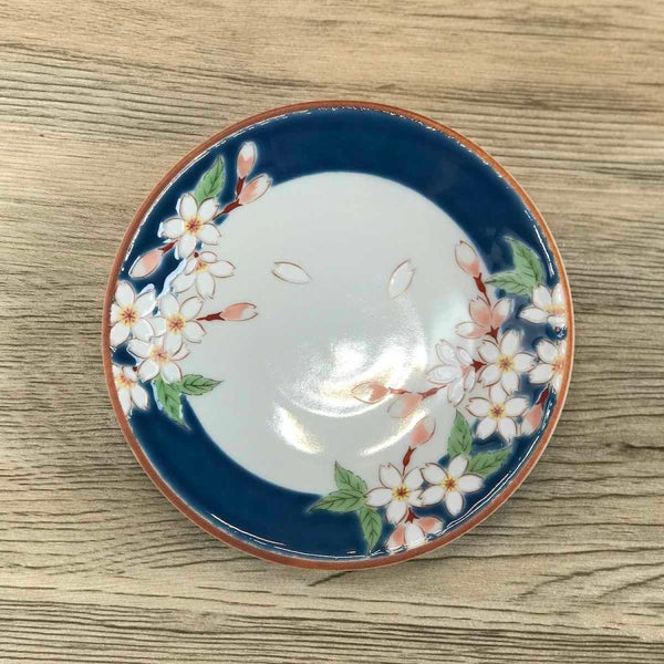 Kutani Ware 13.8cm (5.4") Japanese Porcelain Plate Set of 5 – Four Seasons Flowers, Made in Japan