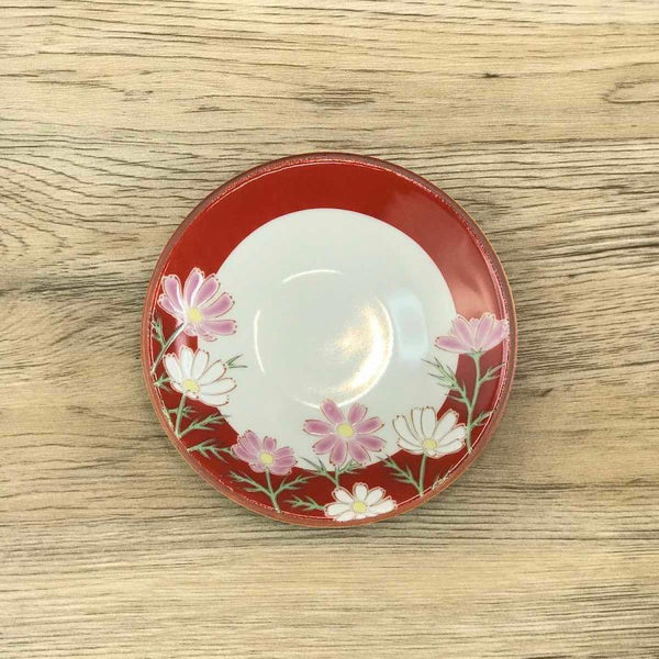 Kutani Ware 13.8cm (5.4") Japanese Porcelain Plate Set of 5 – Four Seasons Flowers, Made in Japan