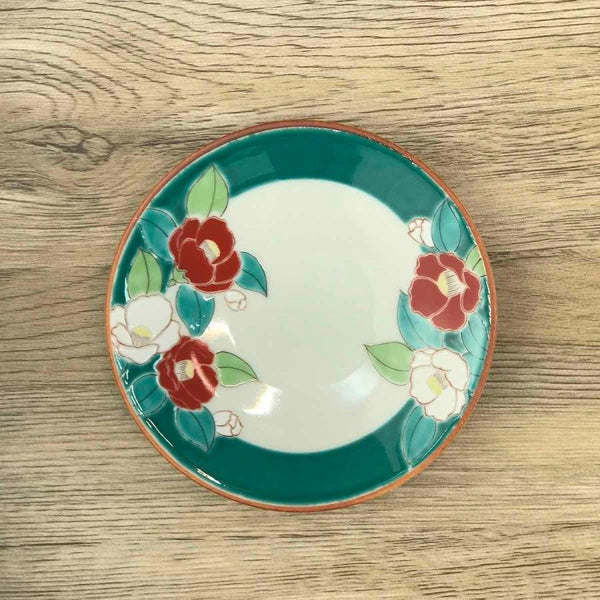 Kutani Ware 13.8cm (5.4") Japanese Porcelain Plate Set of 5 – Four Seasons Flowers, Made in Japan