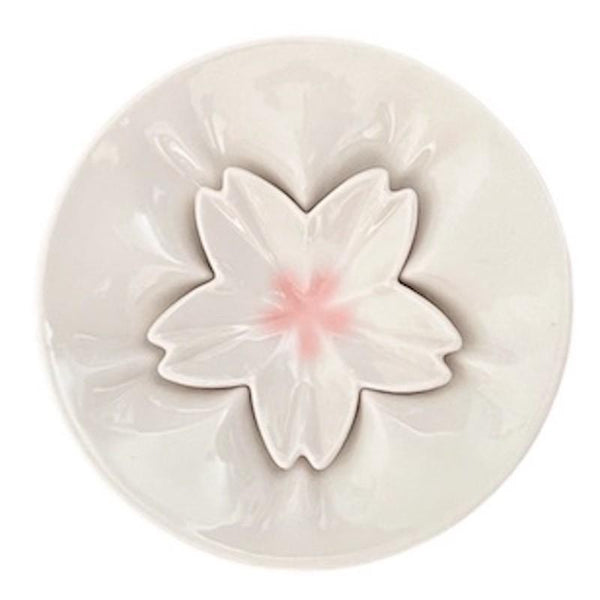 Sakura Sauce Plate & Mini Plate Set – Japanese Kutani Ware Porcelain, Made in Japan (White, Pink, Blue)