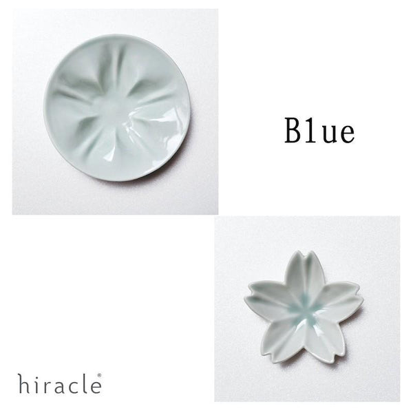 Sakura Sauce Plate & Mini Plate Set – Japanese Kutani Ware Porcelain, Made in Japan (White, Pink, Blue)