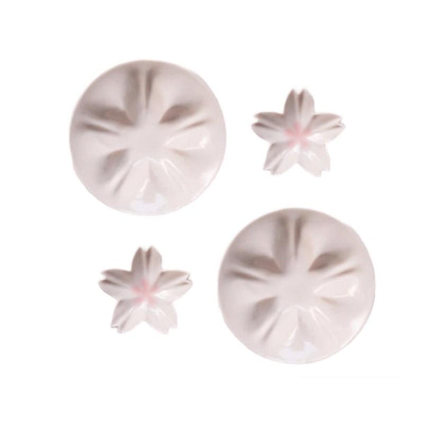 Kutani Ware Sakura Sauce Plate & Mini Plate Set, Pink Japanese Porcelain, 10-Piece Gift Set, Made in Japan