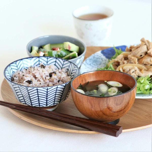 Juju Japanese Rice Bowl 5 in (12.8 cm), 5 designs, Authentic Mino Ware Porcelain Bowl, Made in Japan