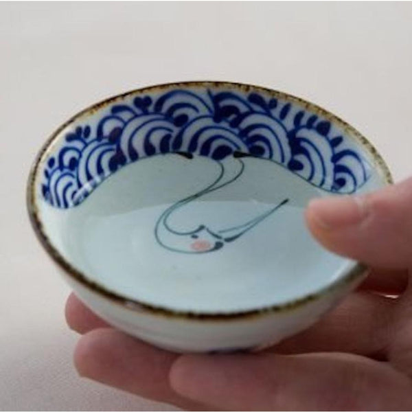 Crane & Turtle Series Hand-Painted Crane Sake Cup 50ml (1.7 fl oz) – Hasami Ware, Made in Japan Drinkware
