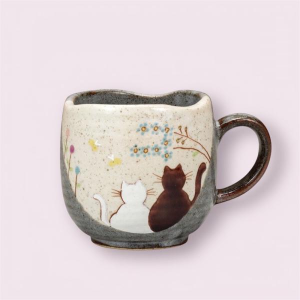 ねこ マグカップ 九谷焼 おしゃれ  コーヒーカップ 陶器 日本製 食器 茶酒器