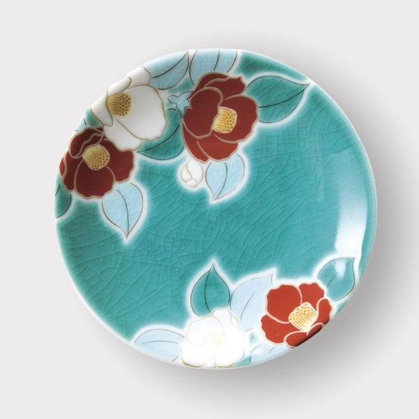 Kutani Ware Four Seasons Flower Mini Plate Set, 5-Piece Japanese Porcelain Small Plates, Made in Japan