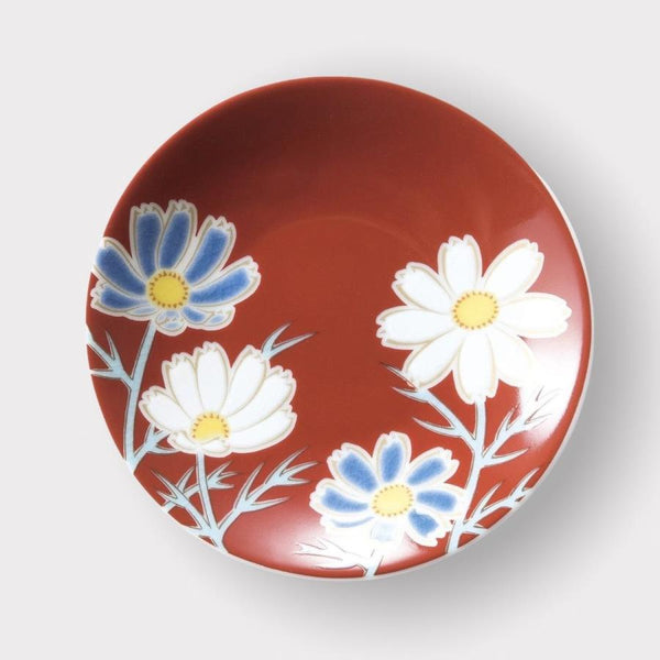 Kutani Ware Four Seasons Flower Mini Plate Set, 5-Piece Japanese Porcelain Small Plates, Made in Japan