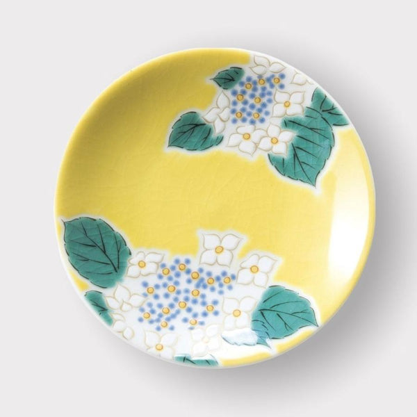 Kutani Ware Four Seasons Flower Mini Plate Set, 5-Piece Japanese Porcelain Small Plates, Made in Japan