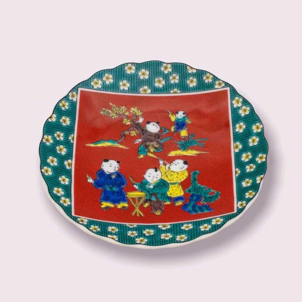Kutani Ware Japanese Porcelain Small Plate Set of 5, 13cm (5.1") – Traditional Designs, Made in Japan