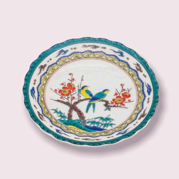 Kutani Ware Japanese Porcelain Small Plate Set of 5, 13cm (5.1") – Traditional Designs, Made in Japan