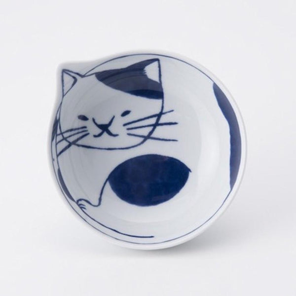 Neco Cat Bowl Set of 4 Bowls 14cm, Made in Japan, Hasami Ware Porcelain
