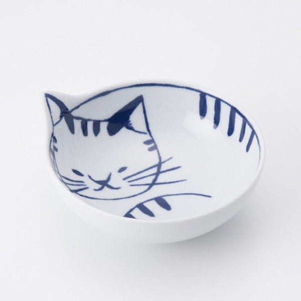 Neco Cat Bowl Set of 4 Bowls 14cm, Made in Japan, Hasami Ware Porcelain