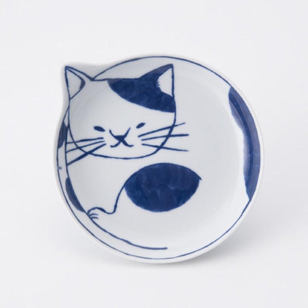 Neco Cat Plate 14cm Choose from 4 Designs, Made in Japan, Hasami Ware Porcelain