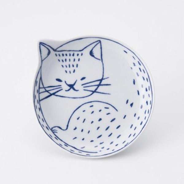 Neco Cat Plate 14cm Choose from 4 Designs, Made in Japan, Hasami Ware Porcelain
