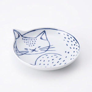 Cat Plate Set of 5 Plates ‘Neco’ Ishimaru Hasami Ware (14cm)