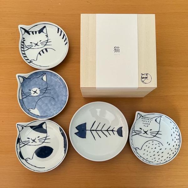 neco皿 5Pセット ねこ皿 14cm 猫 波佐見焼 日本製 食器セット