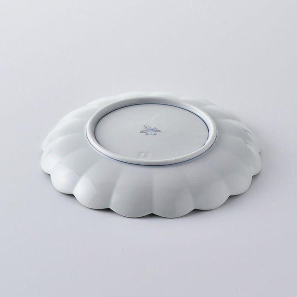 Ransei Hasami Ware Blue & Silver Shonzui Porcelain Plate 19.5cm (7.7 in) – Handmade Japanese Plate, Made in Japan
