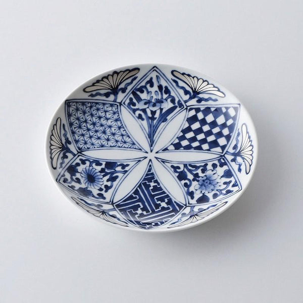 Ransei Hasami Ware Kosometsu Ginka Side Plate 18.5cm (7.3 in) – Blue Silver Handmade Japanese Porcelain