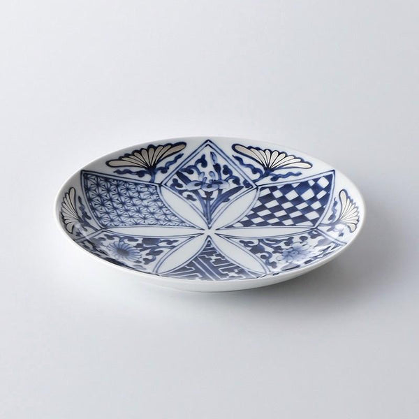 Ransei Hasami Ware Kosometsu Ginka Side Plate 18.5cm (7.3 in) – Blue Silver Handmade Japanese Porcelain