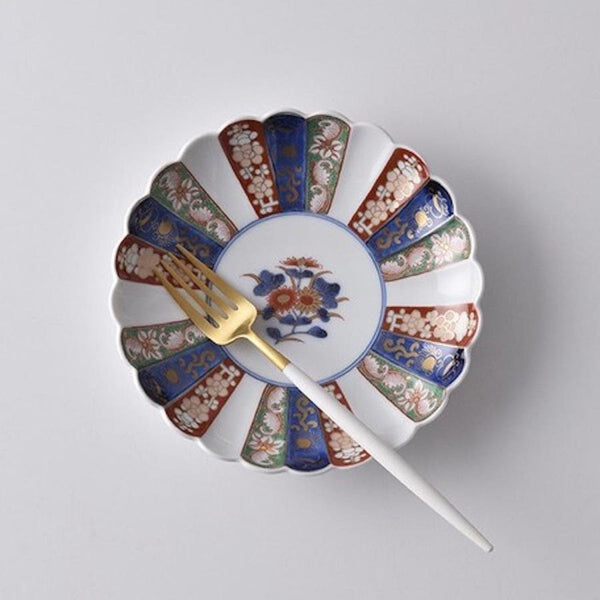 Hasami Ware Chrysanthemum Side Plate 15.8cm (6.2"), Made in Japan