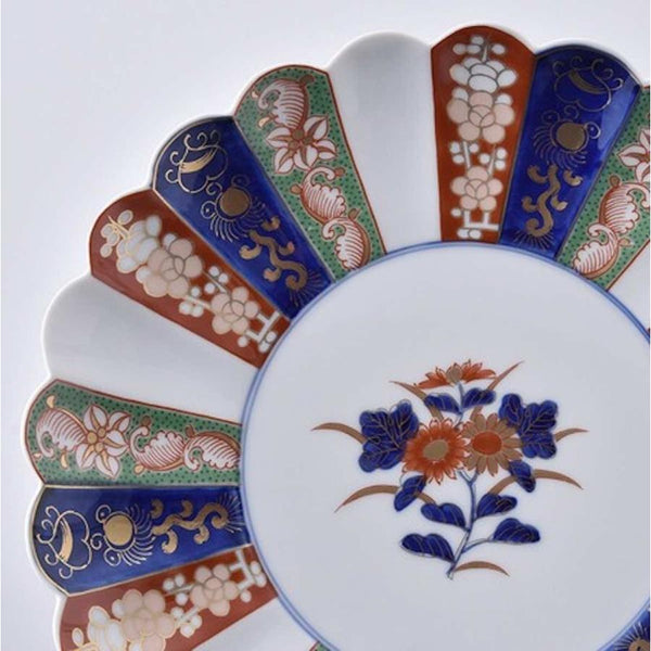 Hasami Ware Chrysanthemum Dinner Plate 19.3cm (7.6"), Made in Japan