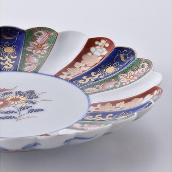 Hasami Ware Chrysanthemum Dinner Plate 19.3cm (7.6"), Made in Japan