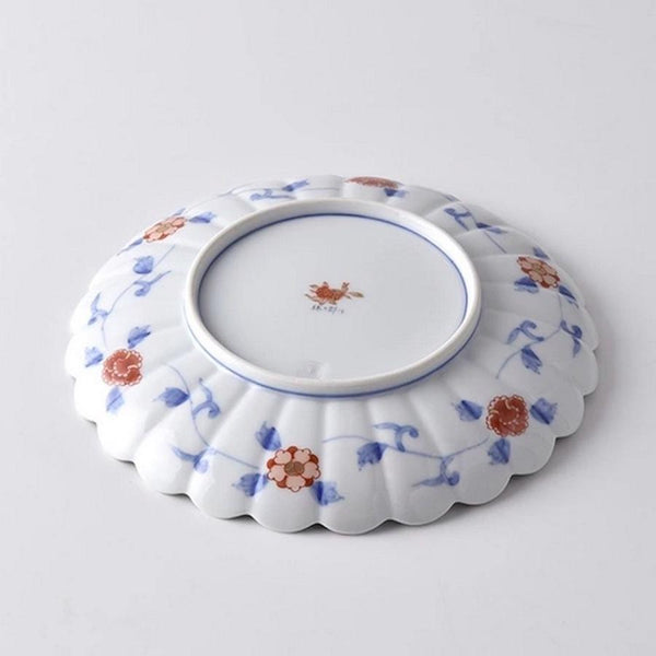 Hasami Ware Chrysanthemum Dinner Plate 19.3cm (7.6"), Made in Japan