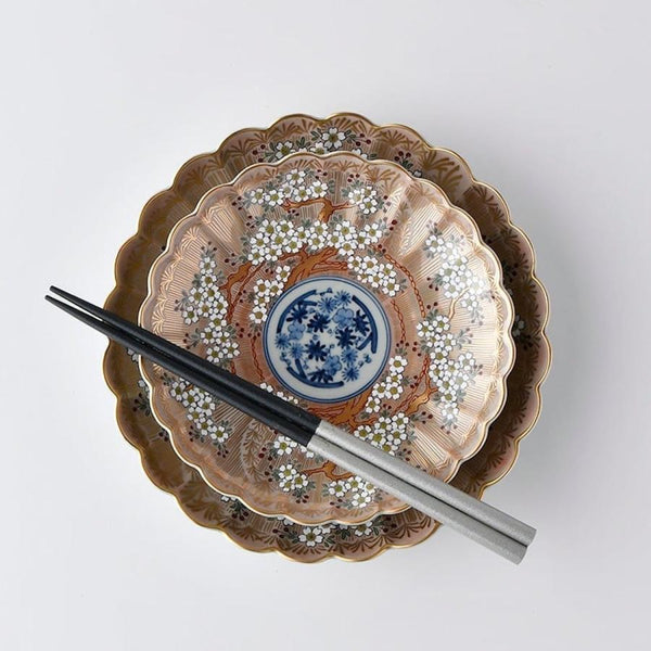 Hasami Ware Sakura Blossom Dessert Plate 15.8cm (6.2 in) – Red Handmade Japanese Porcelain Plate, Rinkuro Kiln, Made in Japan