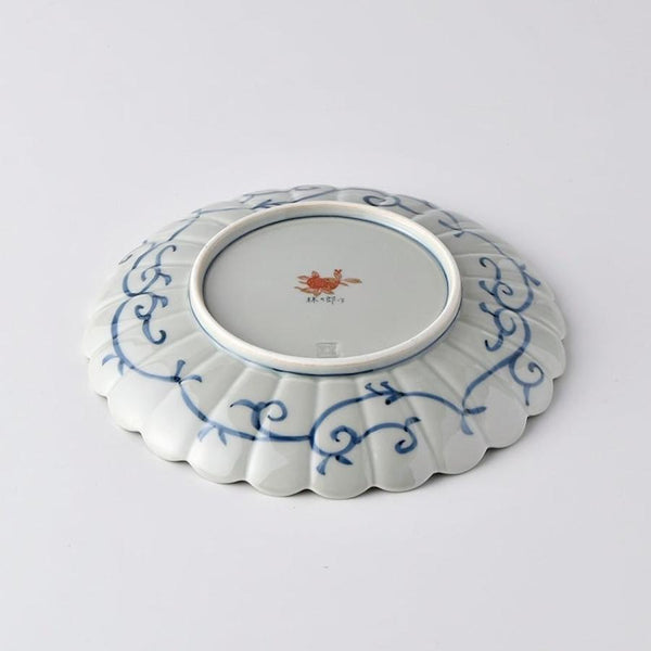 Hasami Ware Sakura Blossom Dinner Plate 19cm (7.5 in) – Green Handmade Japanese Porcelain Plate, Rinkuro Kiln, Made in Japan