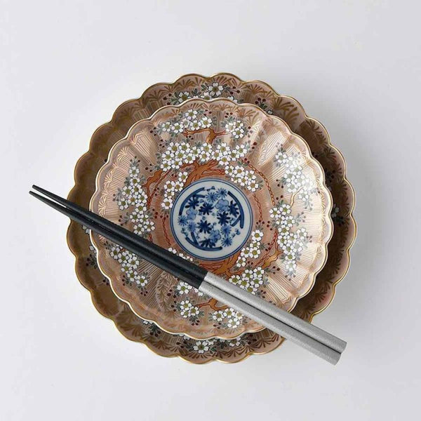 Hasami Ware Sakura Blossom Dinner Plate 19cm (7.5 in) – Red Handmade Japanese Porcelain Plate, Rinkuro Kiln, Made in Japan