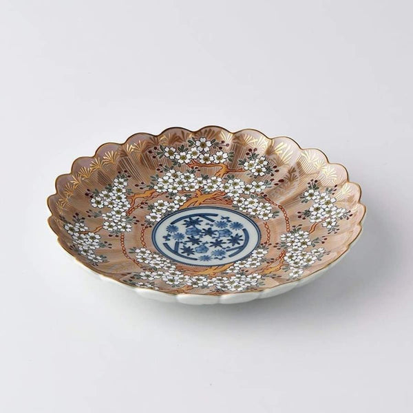 Hasami Ware Sakura Blossom Dinner Plate 19cm (7.5 in) – Red Handmade Japanese Porcelain Plate, Rinkuro Kiln, Made in Japan