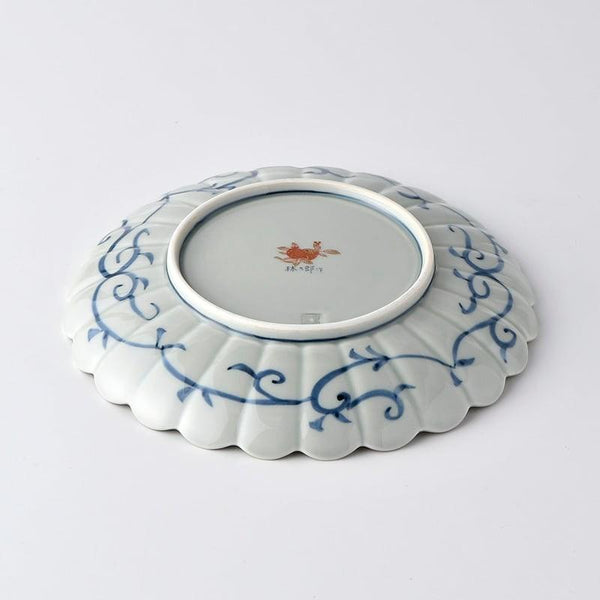 Hasami Ware Sakura Blossom Dinner Plate 19cm (7.5 in) – Red Handmade Japanese Porcelain Plate, Rinkuro Kiln, Made in Japan