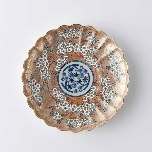 Hasami Ware Sakura Blossom Dinner Plate 19cm (7.5 in) – Red Handmade Japanese Porcelain Plate, Rinkuro Kiln, Made in Japan