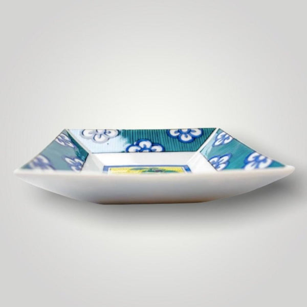 Kutani Ware Japanese Square Mini Plate Set of 5 – Traditional Designs, Porcelain Small Plates, Made in Japan