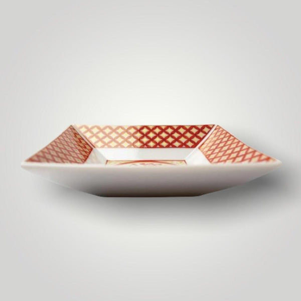 Kutani Ware Japanese Square Mini Plate Set of 5 – Traditional Designs, Porcelain Small Plates, Made in Japan
