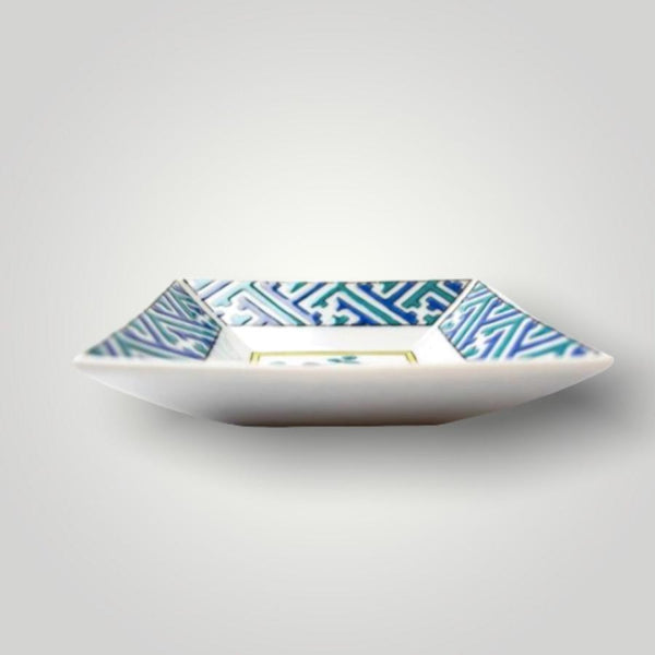 Kutani Ware Japanese Square Mini Plate Set of 5 – Traditional Designs, Porcelain Small Plates, Made in Japan
