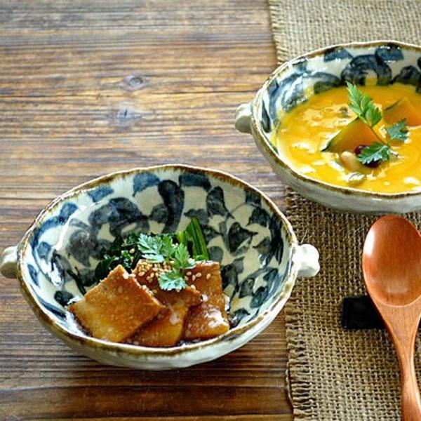 たこ唐草 手書きたこ唐草 スープカップ 両手付き 小鉢 美濃焼 和食器 日本製