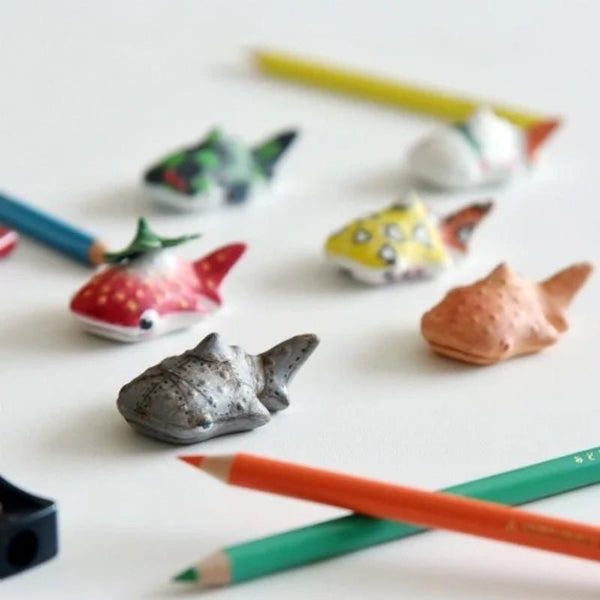 3D Whale Shark Chopstick Rests in 5 Colors, Handmade Hasami Ware Porcelain, Made in Japan