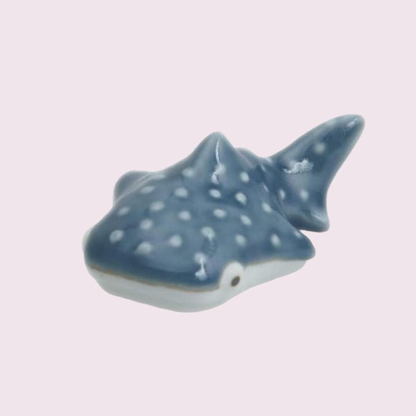 3D Whale Shark Chopstick Rests in 5 Colors, Handmade Hasami Ware Porcelain, Made in Japan