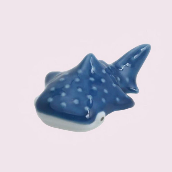 3D Whale Shark Chopstick Rests in 5 Colors, Handmade Hasami Ware Porcelain, Made in Japan