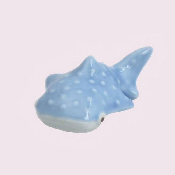 3D Whale Shark Chopstick Rests in 5 Colors, Handmade Hasami Ware Porcelain, Made in Japan