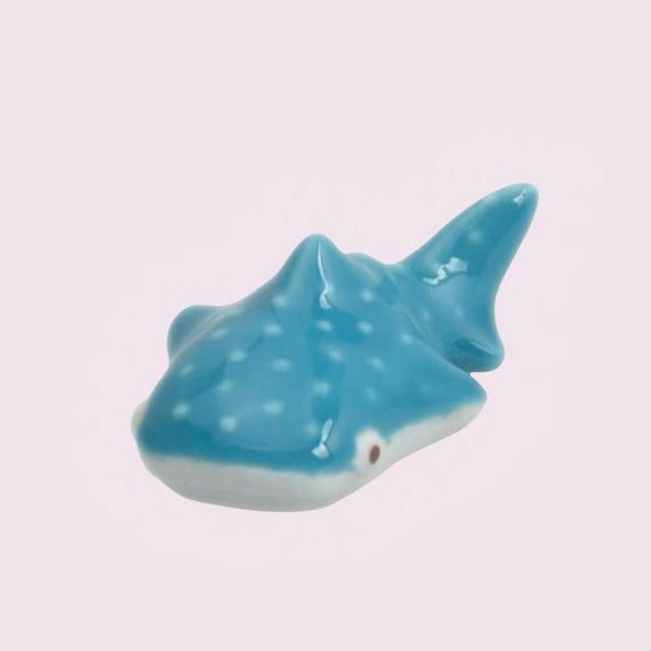 3D Whale Shark Chopstick Rests in 5 Colors, Handmade Hasami Ware Porcelain, Made in Japan