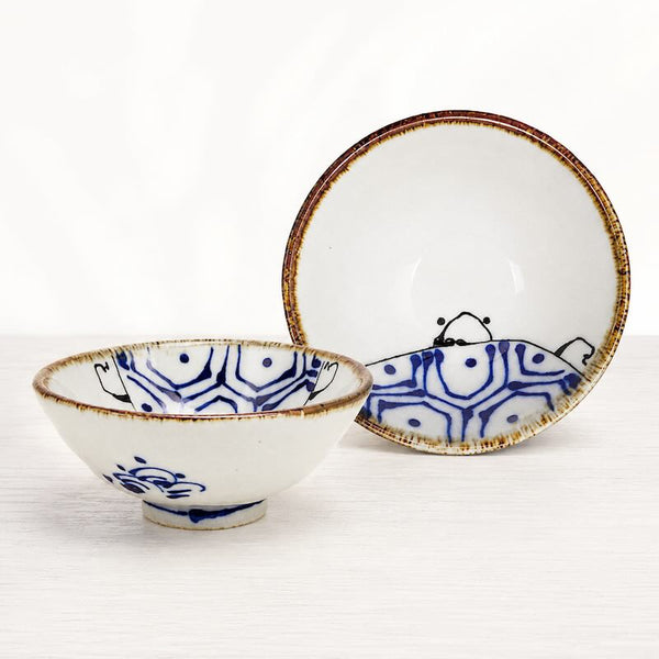 Crane & Turtle Series Hand-Painted Turtle Sake Cup 50ml (1.7 fl oz) – Hasami Ware, Made in Japan Drinkware