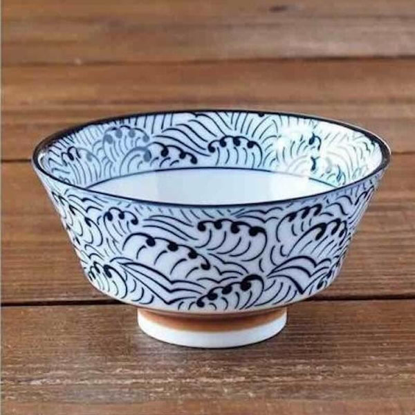 Juju Japanese Rice Bowl 5 in (12.8 cm), 5 designs, Authentic Mino Ware Porcelain Bowl, Made in Japan