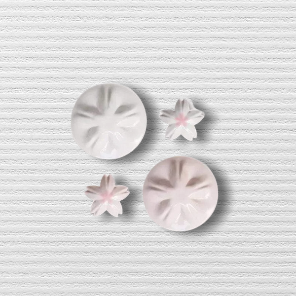 Kutani Ware Sakura Small Plate Set (Pink and White)